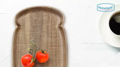 HomeHand Hand-Carved Walnut Plate – Solid Wood Serving Dish