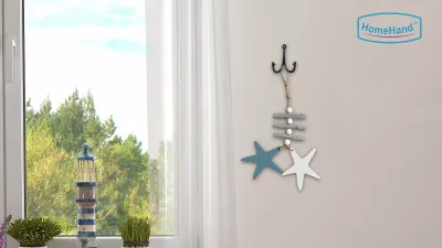 HomeHand Nautical Wall Hook – Mediterranean Anchor Decor Hook