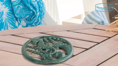 HomeHand Outdoor Cast Iron Trivet – Seahorse Heat Protector
