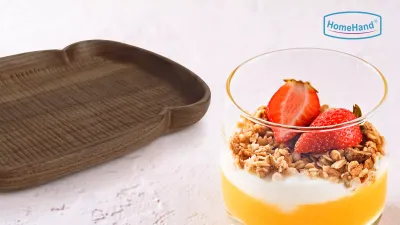 HomeHand Wooden Serving Plate – Brunch & Dessert Tray