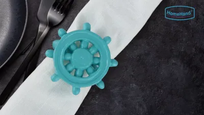 HomeHand Nautical Napkin Rings – Anchor & Rudder Set