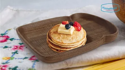 HomeHand Walnut Serving Plate – Snacks & Dessert Tray