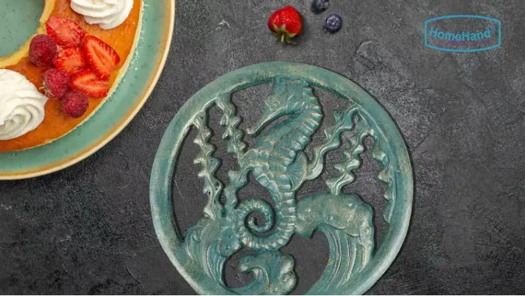 Heat-Resistant Trivet – Nautical Seahorse Design for Kitchens