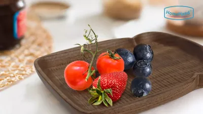 Hand-Carved Solid Walnut Tray – 7.7" Serving Piece  