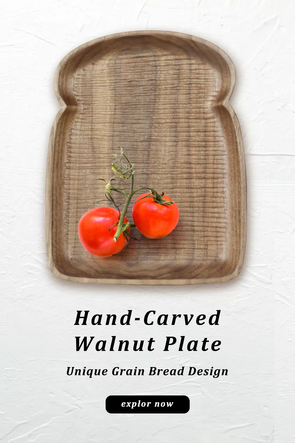 HomeHand Hand-Carved Walnut Plate 
