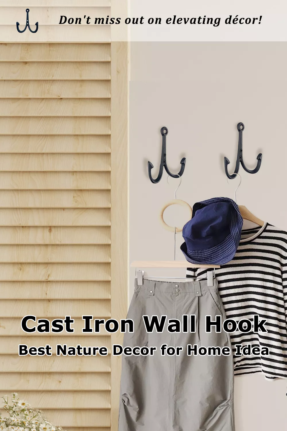HomeHand Cast Iron Wall Hook 